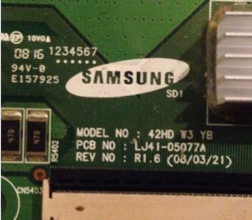 PUFFERPLATTE FÜR SAMSUNG PS-42A456P2D 42 \"PLASMA TV LJ41-05077A